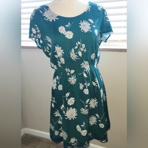 Market & Spruce Cover Embroidered Trim Dress Green Medium